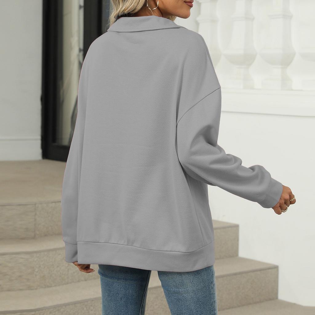 Women's Fashionable And Casual Shirt Long Sleeve Solid-color Blouse Top