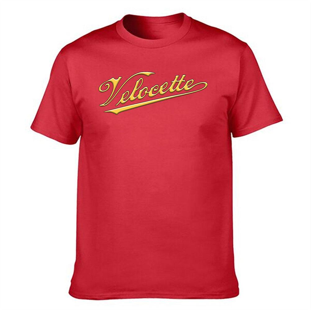 Unisexs Velocette Vintage Script Logo Pure Cotton Tshirt Classic British Motorcycle Brand Casual Tee