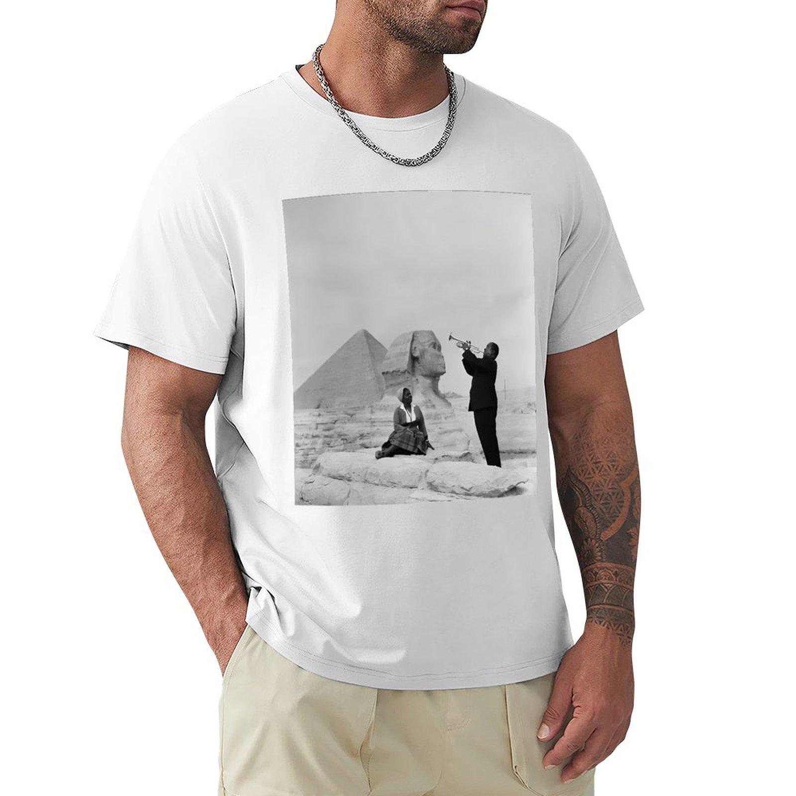 Louis Armstrong And Sphinx TShirt sports fans oversize tshirts man summer shirt tshirts personalised men tshirt S