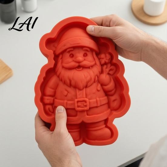 Creative DIY Home Decor Christmas Stepping Stone Mold Silicone Tree Santa Wreath Gingerbread Man Design Artistic Garden Ornament Mold Non