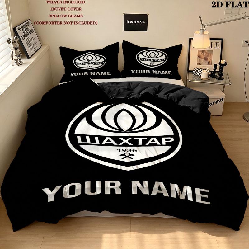 Custom Fc Shakhtar Donetsk Bedding Quilt Set Quilt Cover Pillowcase Home Decoration Birthday Gift (1 * duvet cover + 2 * pillowcase, without core)