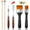 ABBP-6 Pieces Palette Set Painting 2 Inch Paint Brush 1 Inch Paintbrush Fan Brushes Set Palette Knives For Paint Acrylic