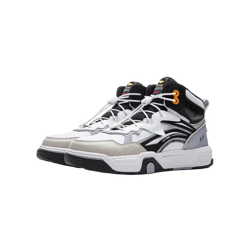 Li Ning Kids Fashion Versatile Non-Slip High-Top Casual Shoes Kids Sneakers YKCU194-13