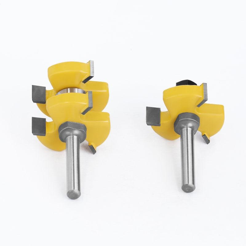 2pcs Set 8mm 12mm 1/2inch Shank Tongue & Groove Router Bits Set Stock 1-1/2 Tenon Milling Cutter for Wood Woodworking Tools Bit