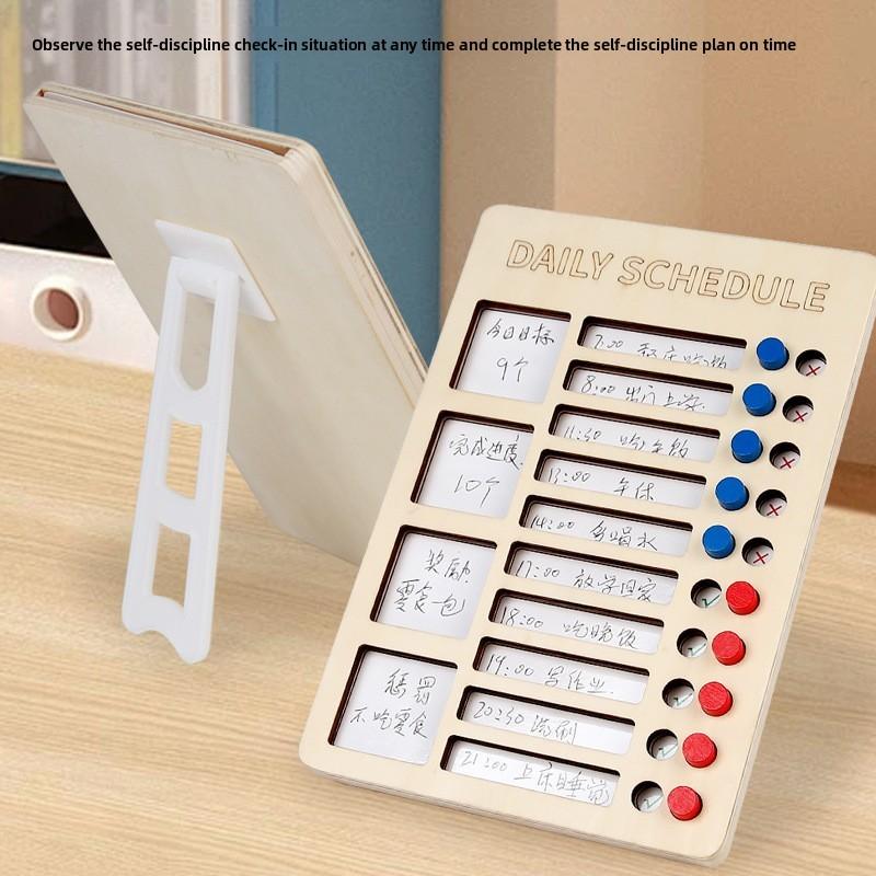 Wooden Self Discipline Card Board For Kids With Habit Formation Planning For Elementary Students