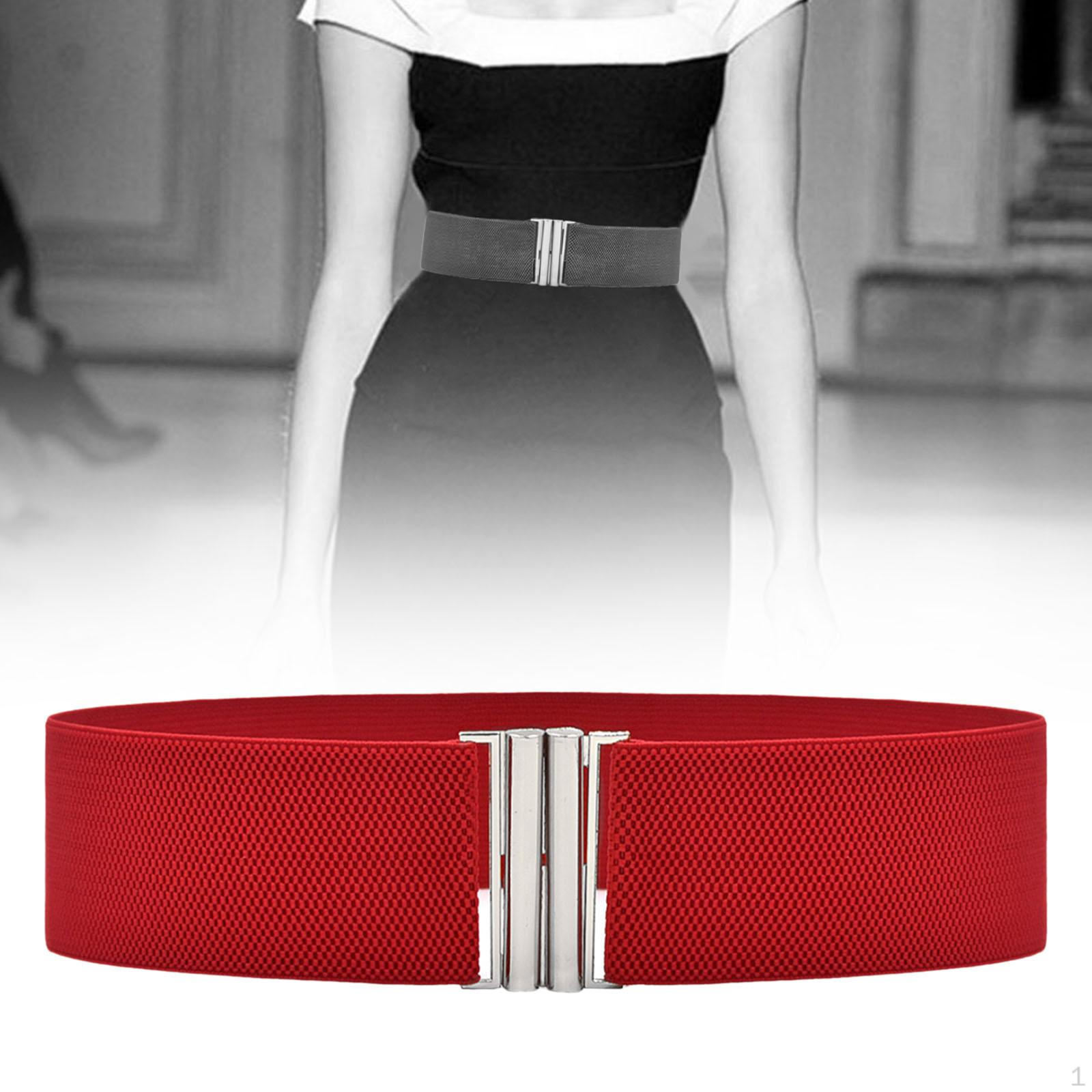 Стильный женский эластичный пояс с шикарной пряжкой красный