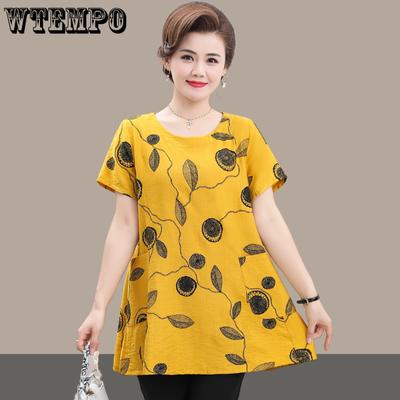 Large Size Women's Summer Clothing Short Sleeved T-shirt Women's Fashion Printed Loose T-shirt