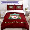 Liverpool Personnalisez votre nom Ensemble de literie Housse de couette respirante avec taies d'oreiller Décoration de la maison Cadeau d'anniversaire