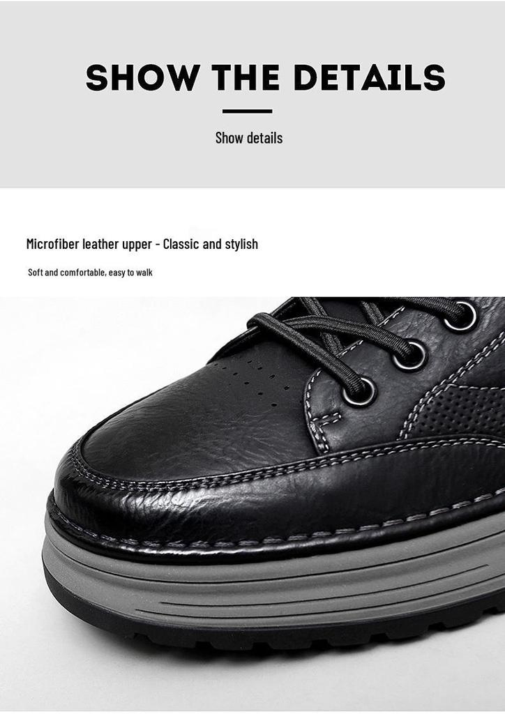 Men's Black Korean Style Casual Sports Board Shoes - Autumn/Winter Fashion