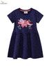 2026 Girls' Summer Cartoon Embroidery Dress: Stylish Academy Style for Kids