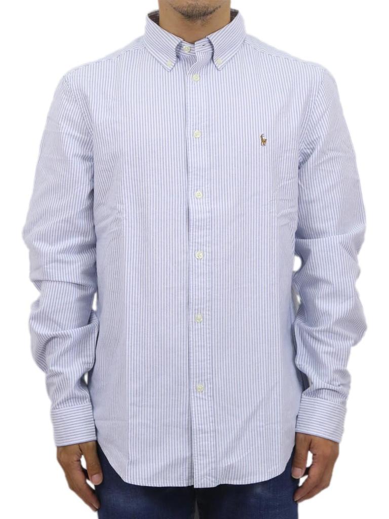 Polo Ralph Lauren Solid Oxford Long Sleeve Shirt with and Embroidered Size LTBLUEST Boys' Button-Down Details, XL, 0103693, [Used]