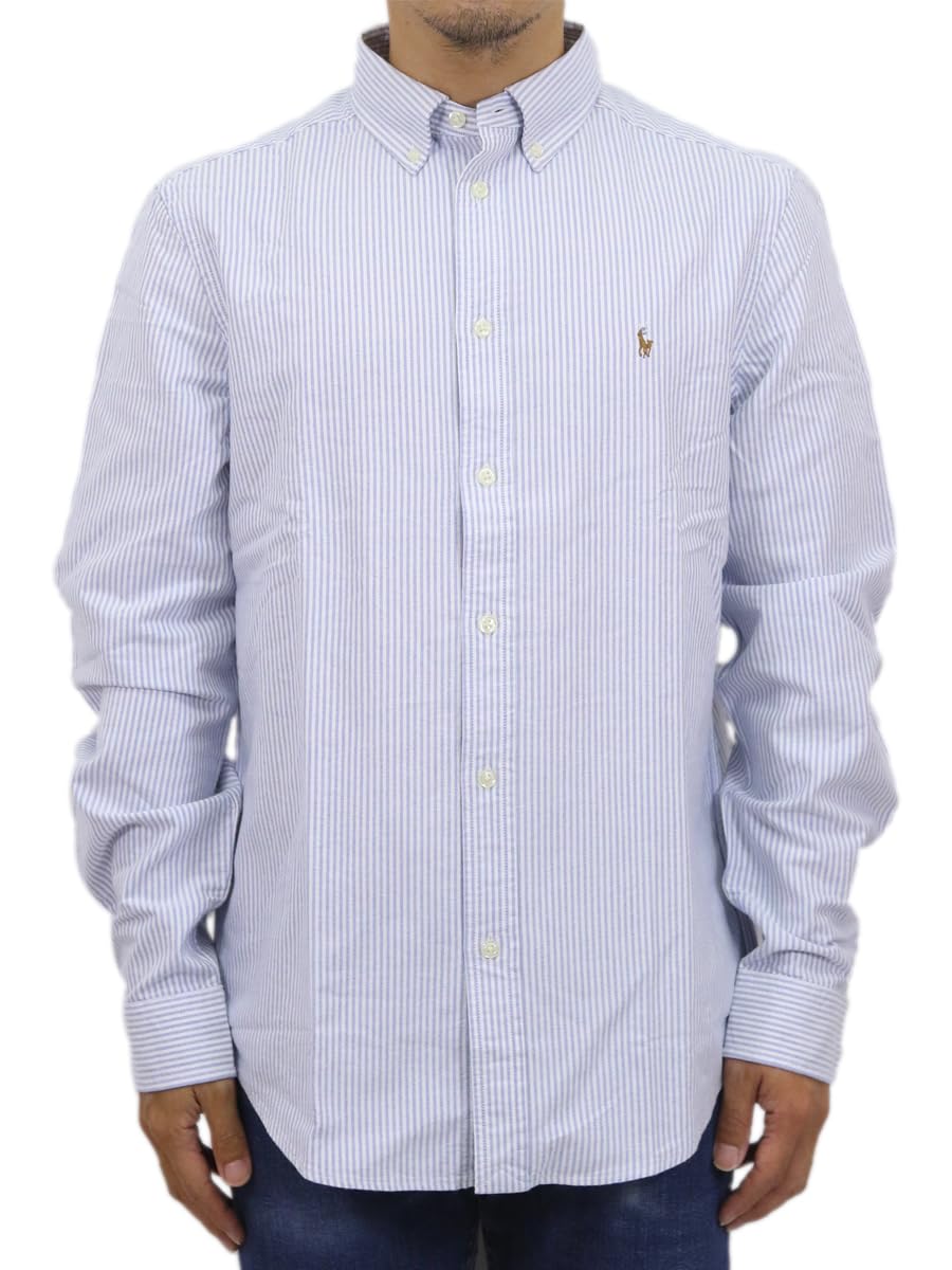 

Рубашка с длинным рукавом Polo Ralph Lauren Solid Oxford с вышивкой, размер LTBLUEST, для мальчиков, на пуговицах, детали, XL, 0103693, [Б/У]