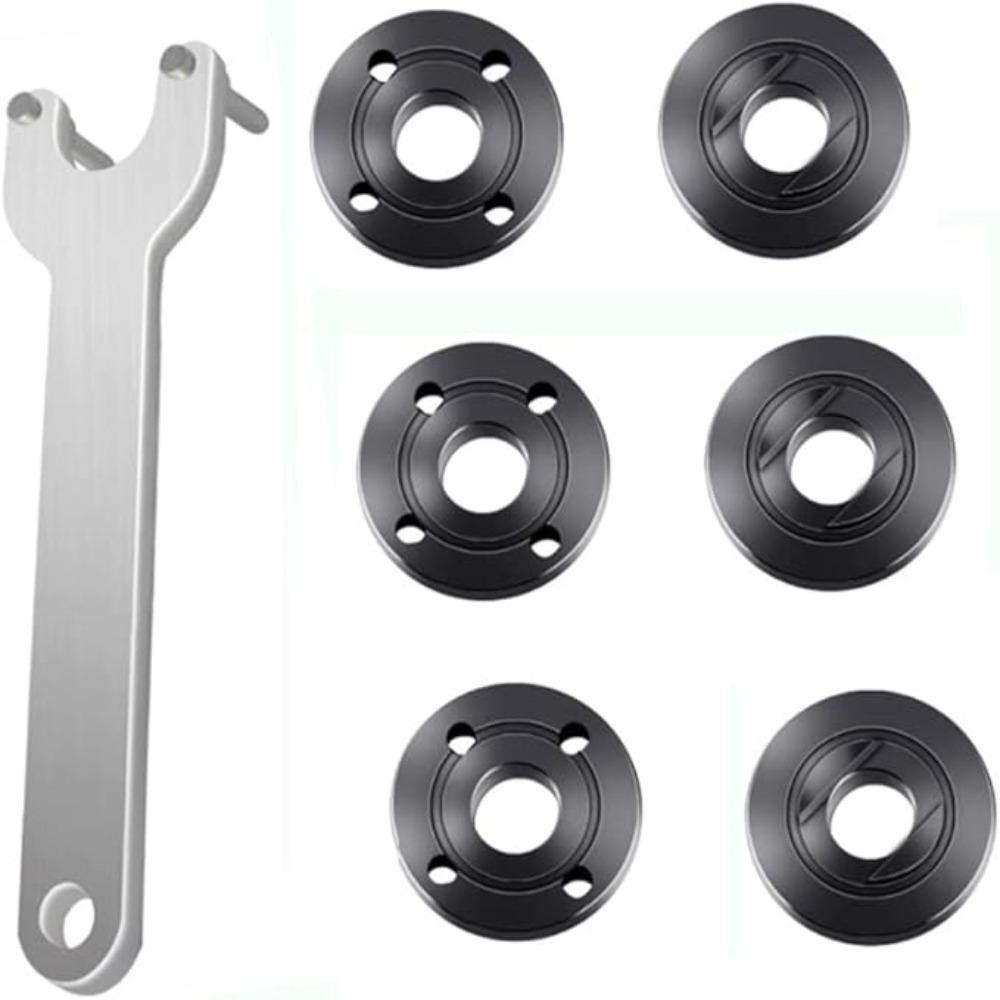7PCS Professional Metal Angle Grinder Wrench Thicken Grinder Parts Flange Replacement Lock Nut Ergonomic Pressure Plate Wrench