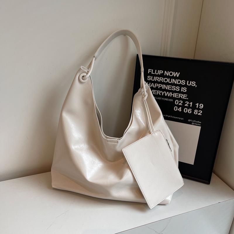 Retro high-end bag women's 2025 new fashion simple shoulder underarm bag commuter tote bag big bag