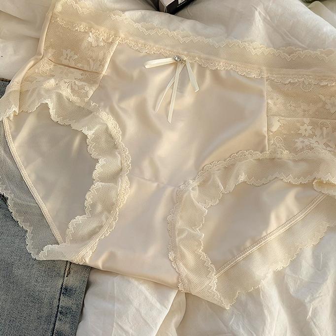Sexy Panties Women's Underwear Lace Seamless Mid-waist Breathable Sweet Briefs