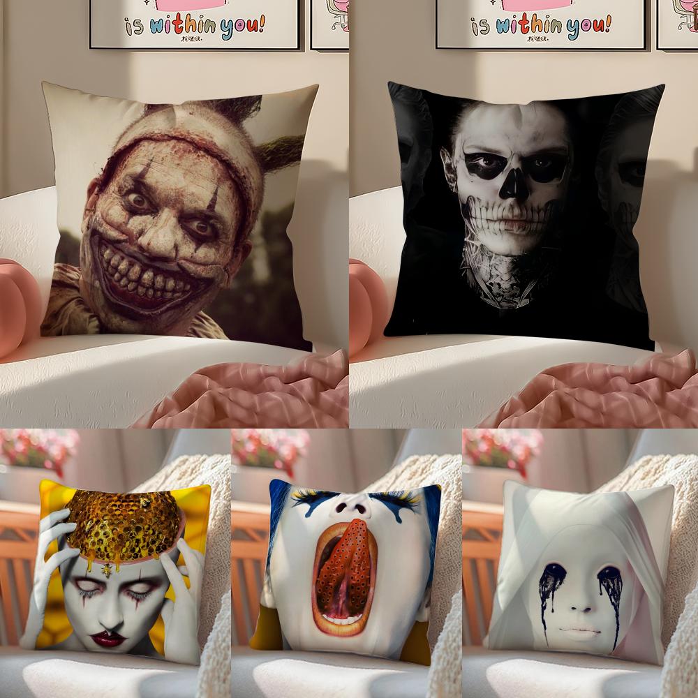 TV Show AHS Fear Cushion Cover Pillowcase Short Plush Invisible Zipper Room Sofa Cushion Cover