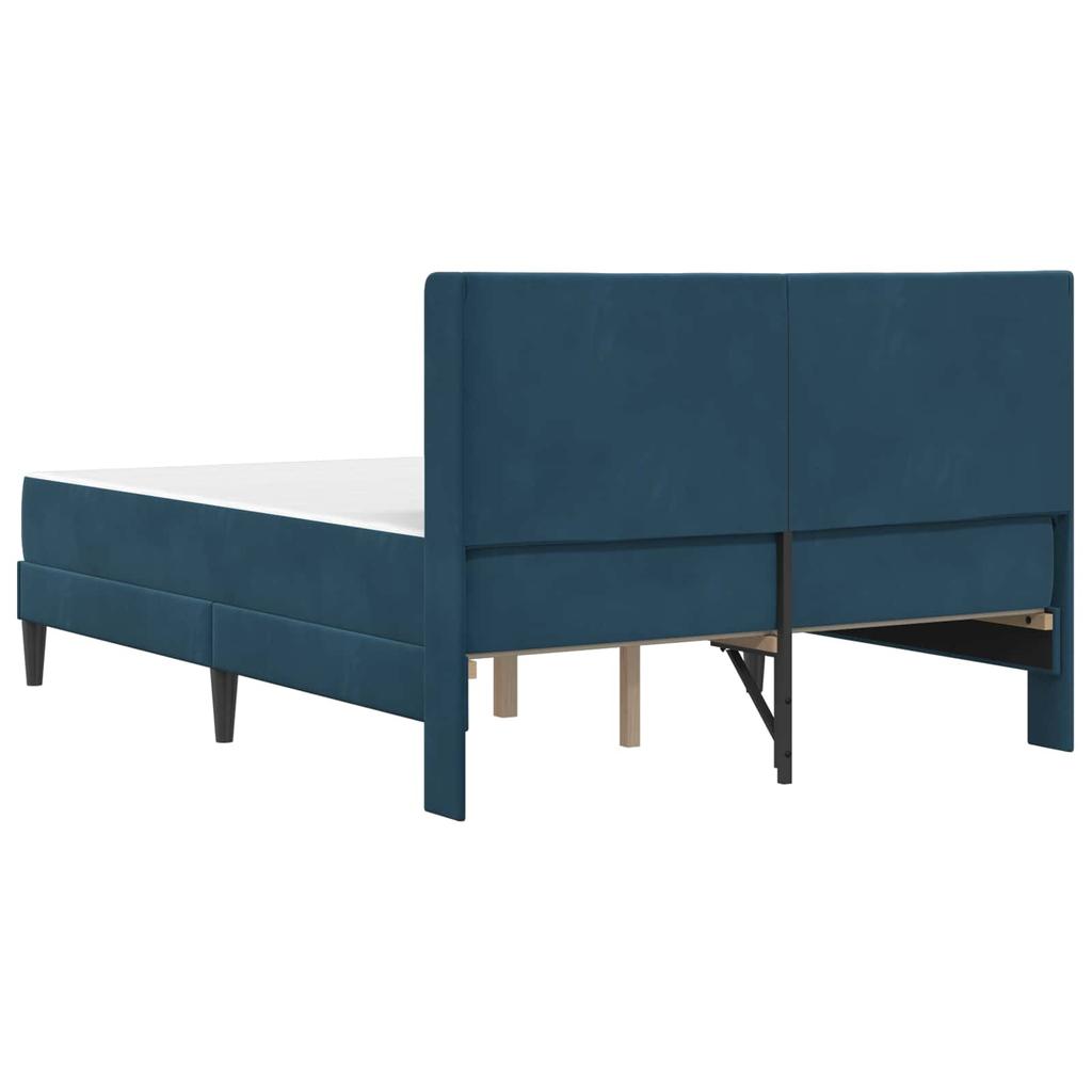 Bed Frame with Mattress and Headboard Blue 120 x 200 cm Velvet