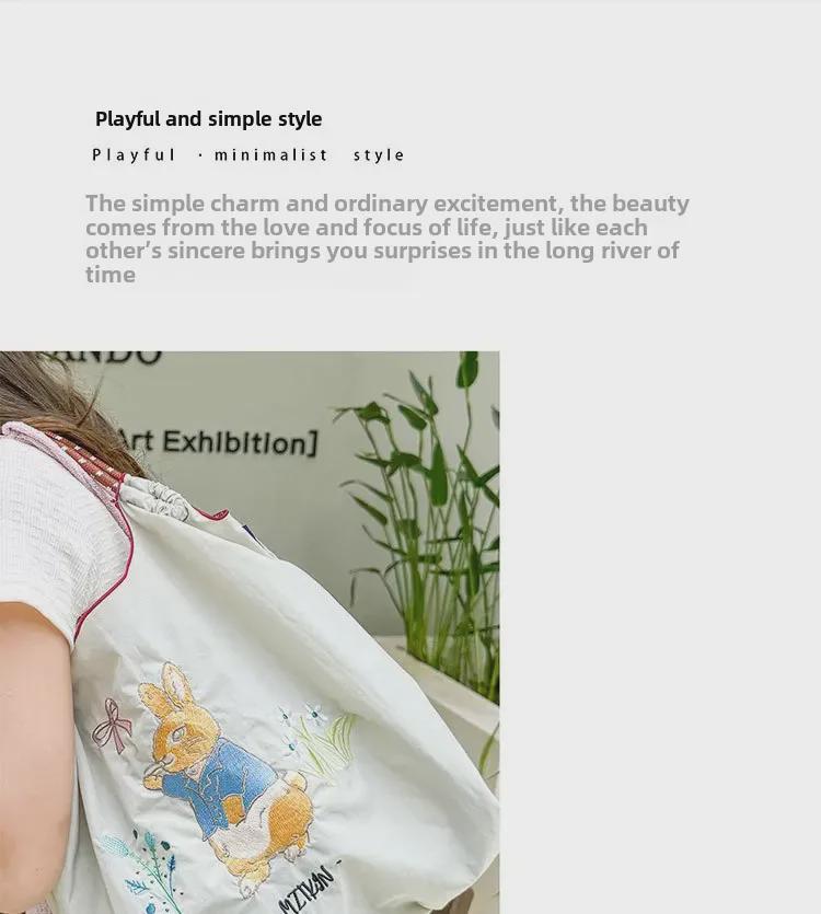 Damen 2024 Sommer Messenger-Tote-Bag aus dünnem Stoff mit großem Fassungsvermögen