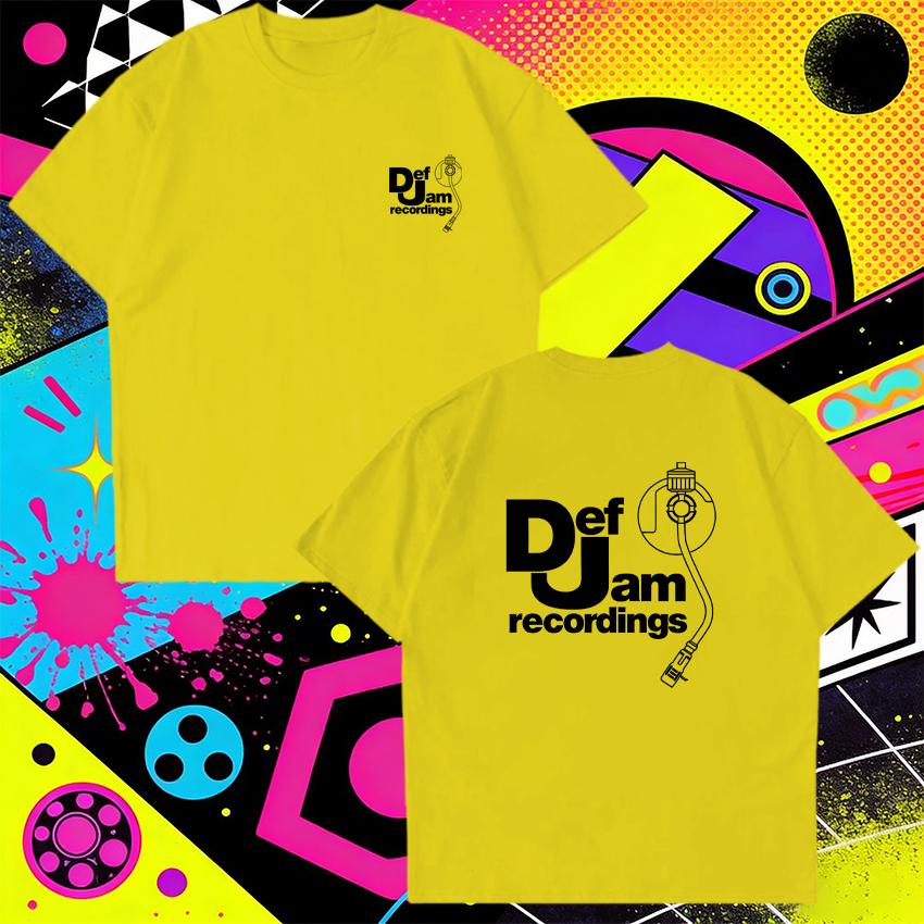Heißer Verkauf Sommer Harajuku Streetwear Def Jam Recordings Grafik Kurzarm T-Shirt 100% Baumwolle Unisex Unisex Lässig Vintage T-Shirt
