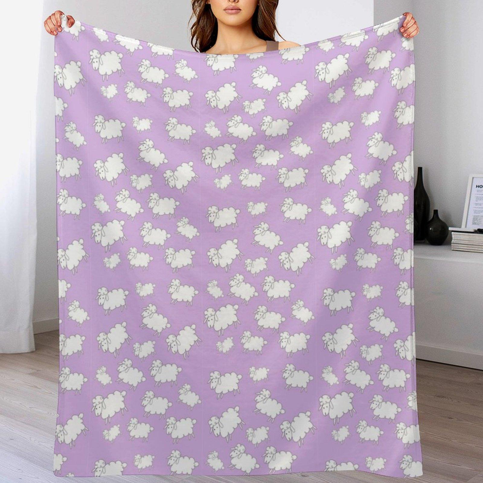 Purple sheep print Throw Blanket All Weather Soft Throw Blanket for Sofa 102x76cm(40x30in)