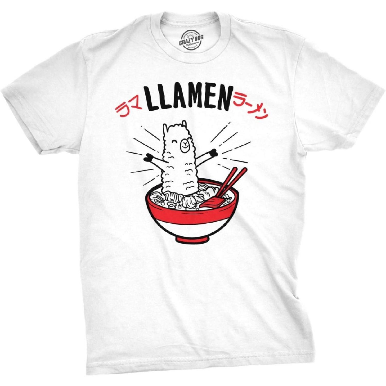 Mens Llamen Funny Llama T Shirt Hilarious Gift for Foodie Hilarious Sayings XXXXXL белый