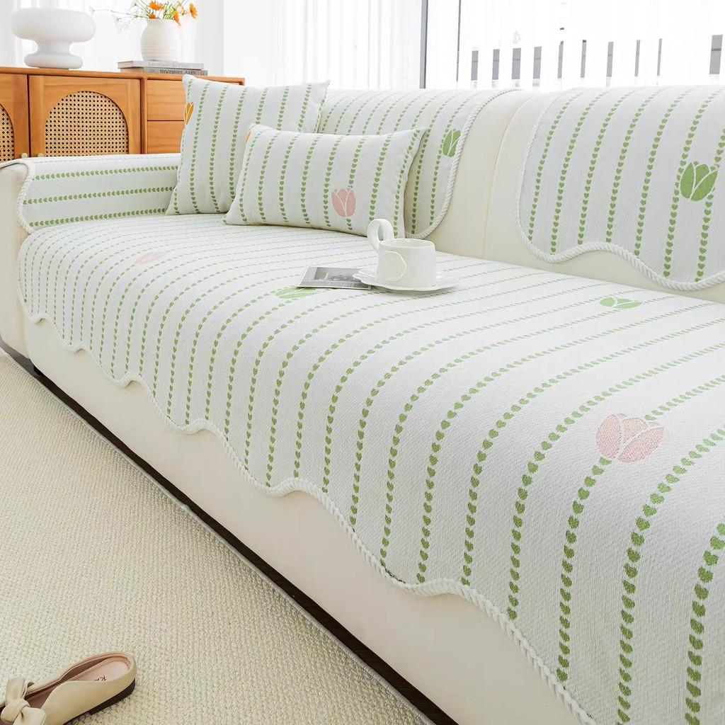 

1pcs Comfortable Soft Chenille Sofa Protector Cover Simple Design Four Seasons Universal Mat 1seat 70x70cm-1pcs зелений