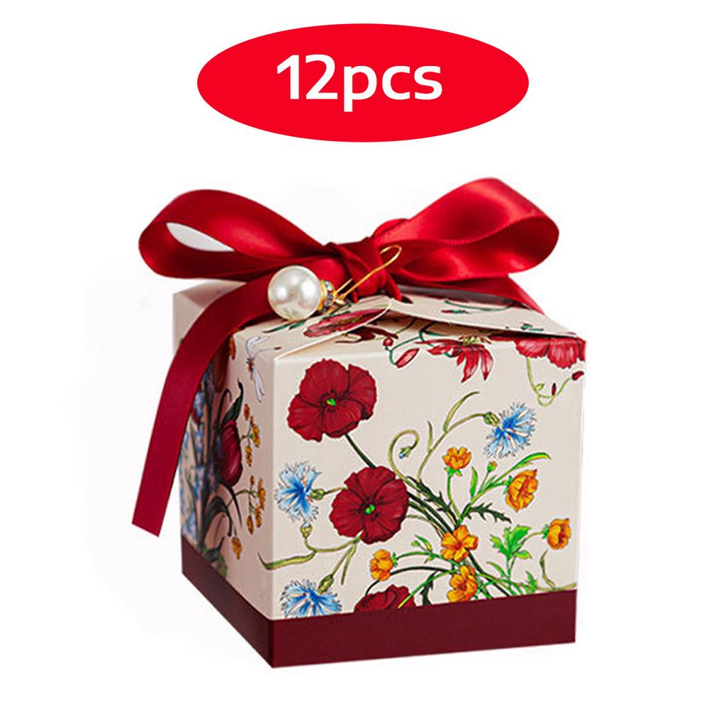 24/12pcs, Deluxe Flower Candy Box, Wedding Candy Box, 2.75x2.75in, Chocolate, Engagement, Party, Party, Christmas Halloween