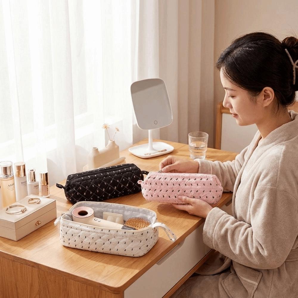 Multi-Purpose Hair Dryer Storage Bag Dustproof Large Capacity Curling Iron Pouch Zipper Closure Multi-Functional