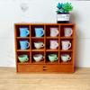 1/6 Scale Miniature Cup Storage Shelf, Red Cherry Wood, Doll Furniture, Shelf, for Dollhouses, Photography Accessories