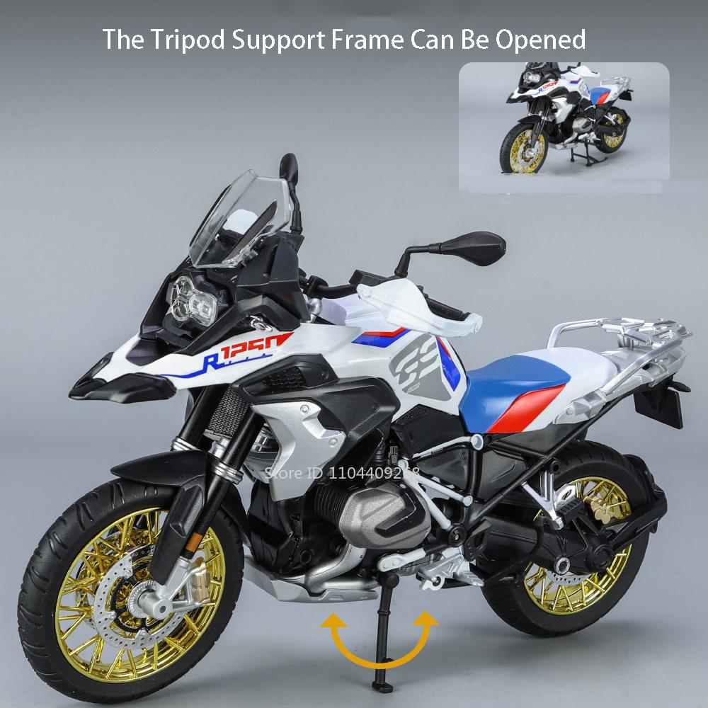 Large Size 1:9 R1250 GS RR1000 Motorcycle Model Toy Car Alloy Body Cool Light Shock Absorption Motorbike Models Ornaments Gifts