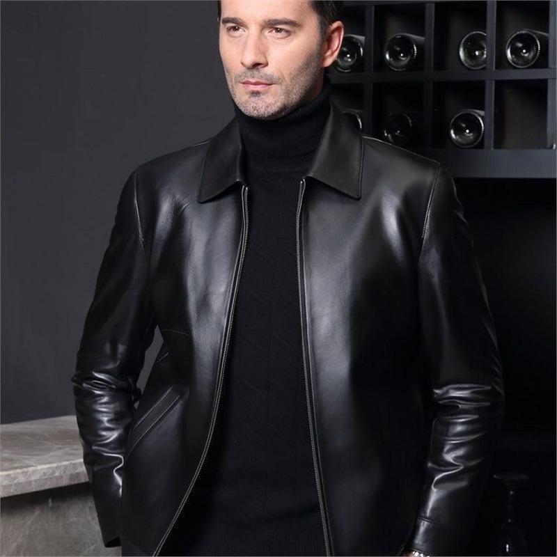 New impulse spring and autumn thin leather jacket men's imported high-end leather jacket American leather jacket leave-in and durable