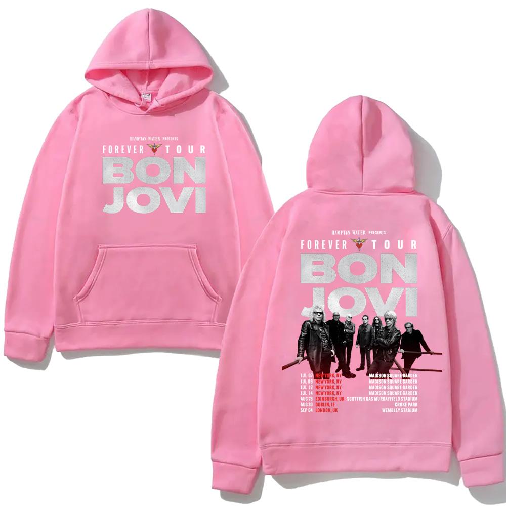 Forever Tour 2026 MIKINA Bon Jovi KAPELA s Kapsou Fleecová Pohodlná Mikina Punkové Oblečení Vysoce Kvalitní Pulovry