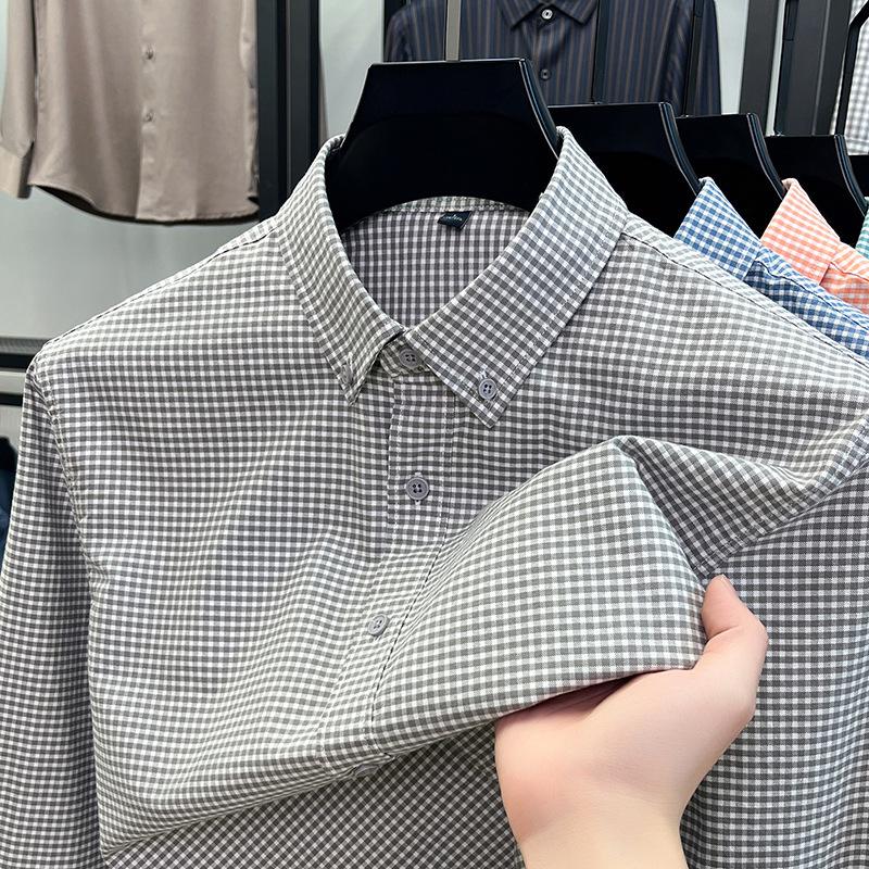 Men s Shirt Long Sleeve Fashion Top Middle-Aged & Young Casual S