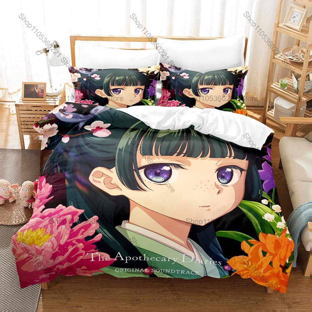 Fresco Il Diario dell'Apoticario Set Biancheria da Letto 3 Pezzi Maomao Jinshi Copripiumino in Microfibra 2 Federe Senza Imbottitura