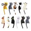 Fridge Sticker with Hook High Toughness 3D Realistic Cartoon Cat Design Refrigerator Sticker Decorative Fridge Accessory