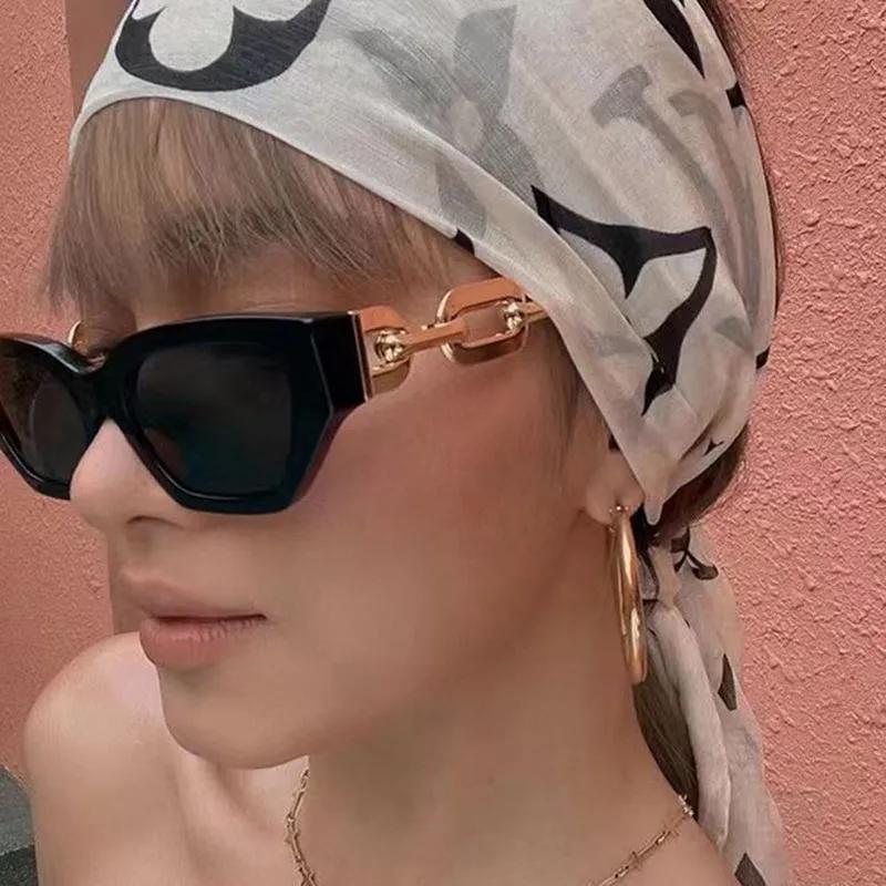 New Fashion Cat Eye Sunglasses Women Vintage Brand Designer Glasses Black Sun Glasses Female UV400 Golden Eyewear