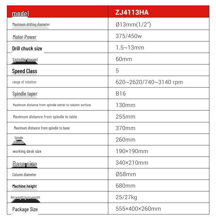 ZJ4113HA Multi-Function Bench Drill: Industrial and Household Grade