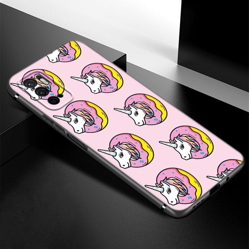 Милый чехол для телефона Rainbow Unicorn для Xiaomi Redmi Note 7 8 8T 9 9S 10 10S 10T 11 11S 4G 11E 11T Pro 5G Мягкий черный чехол из ТПУ Redmi Note 7(Pro)