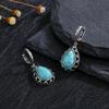 Orecchini Vintage in Argento Sterling S925 con Pietra Naturale di Lapislazzuli per Donna, Pietra di Moonstone, Regalo per Fidanzamento, Anniversario