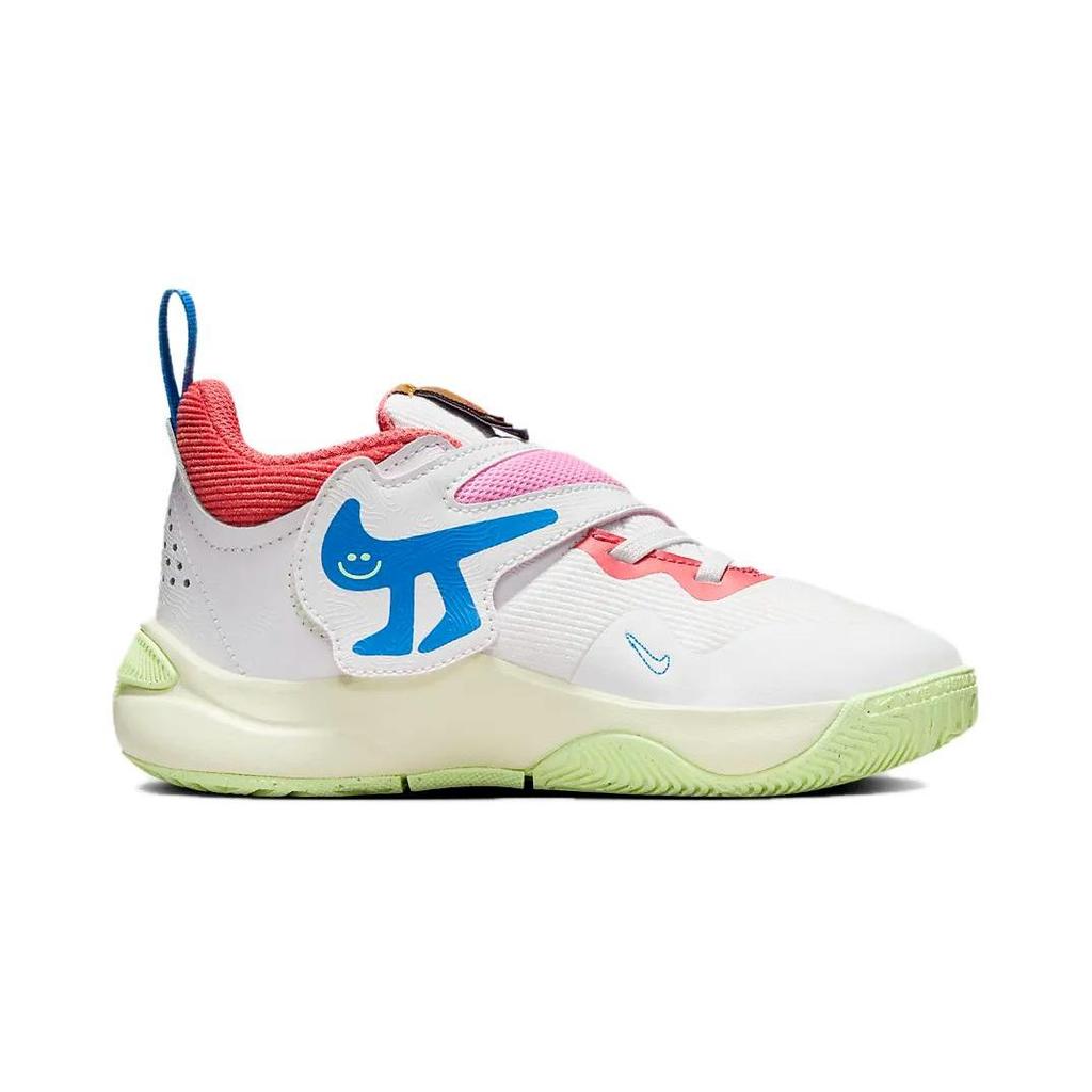 Nike Team Hustle D11 PS Summit White Barely Volt Kids Sneakers Coconut-Milk Light-Photo-Blue FJ1393-100