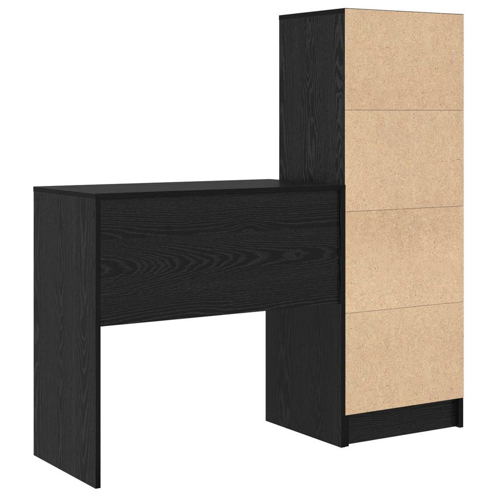 Desk with Drawers 2 pcs Black Oak Effect