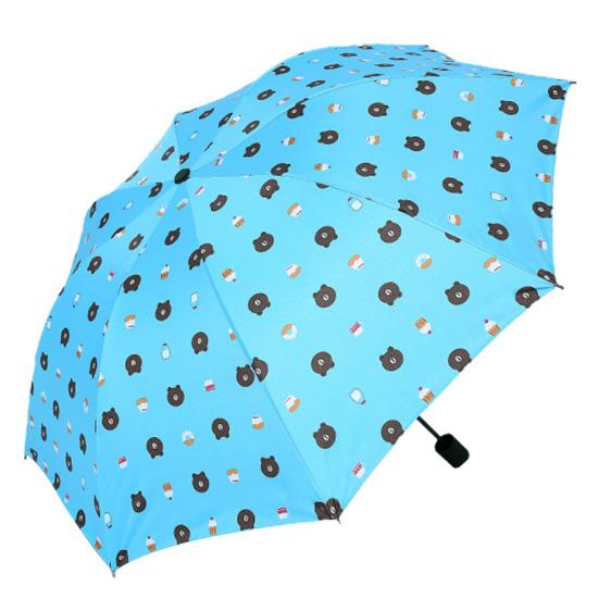 Parasol składany parasol przeciwsłoneczny anty-uv wiatroszczelny wodoodporna ochrona przed słońcem gruby antykorozyjny nadruk z niedźwiedziem kreskówkowym ochrona przed deszczem