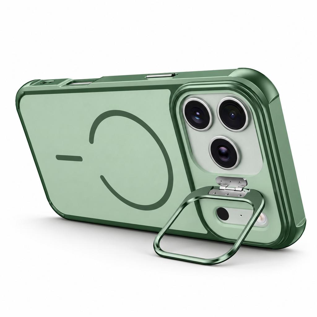 Shockproof Magnetic Phone Case with Camera Kickstand, Hybrid Protective Back for iPhone 18 Pro Max-Blue