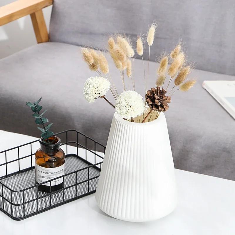 Plastic Vase Shatterproof Anti-Ceramic Modern Minimalist Flower Arrangement Ornament Unbroken Wedding Home Decor