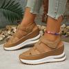 Summer Wedge Heel Sandals, Perforated and Breathable Women's Thick-soled Velcro Shoes