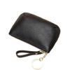 Soft Leather Mini Coin Purse Waterproof Slim Short Wallet With Keychain Solid Color Ultra Thin Wallet