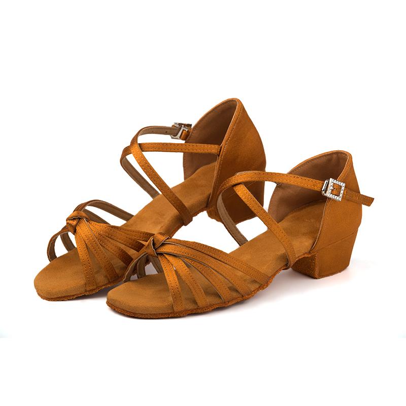 Heiß verkaufende professionelle Kinder-Latein-Tanzschuhe Mädchen weiße Tanzschuhe weiche Sohle niedriger Absatz Damen-Latein-Tanzschuhe