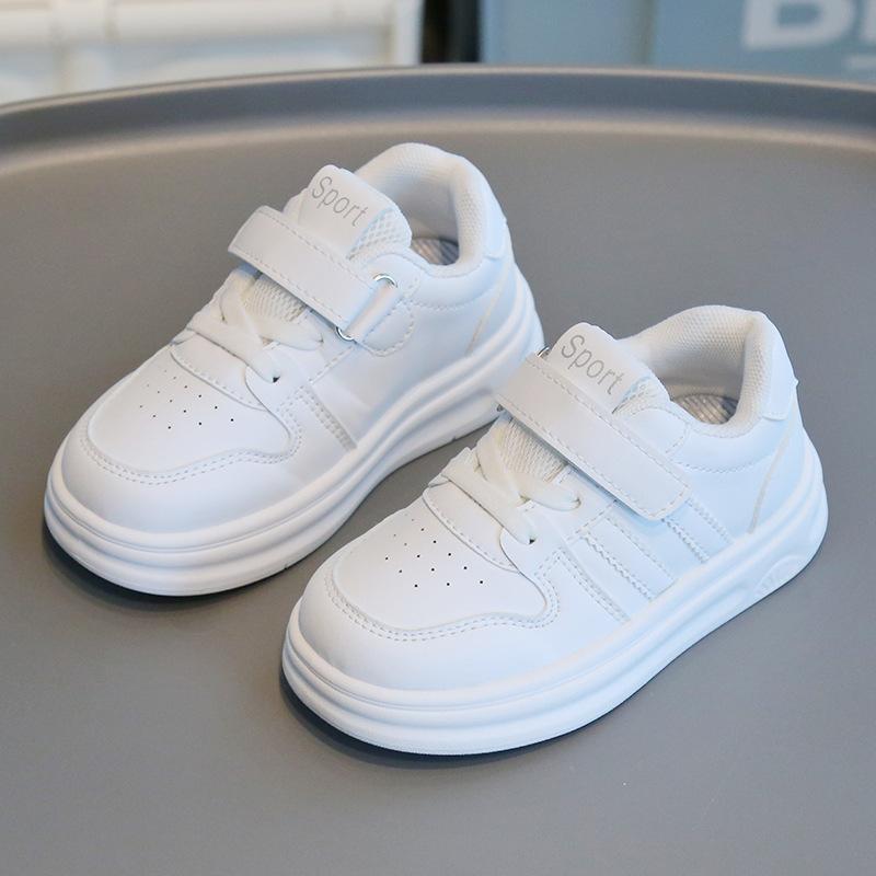 Kids White Sneakers Spring Autumn Boys Girls Lightweight Soft Sole Casual Shoes Baby Toddler Walking Trainers