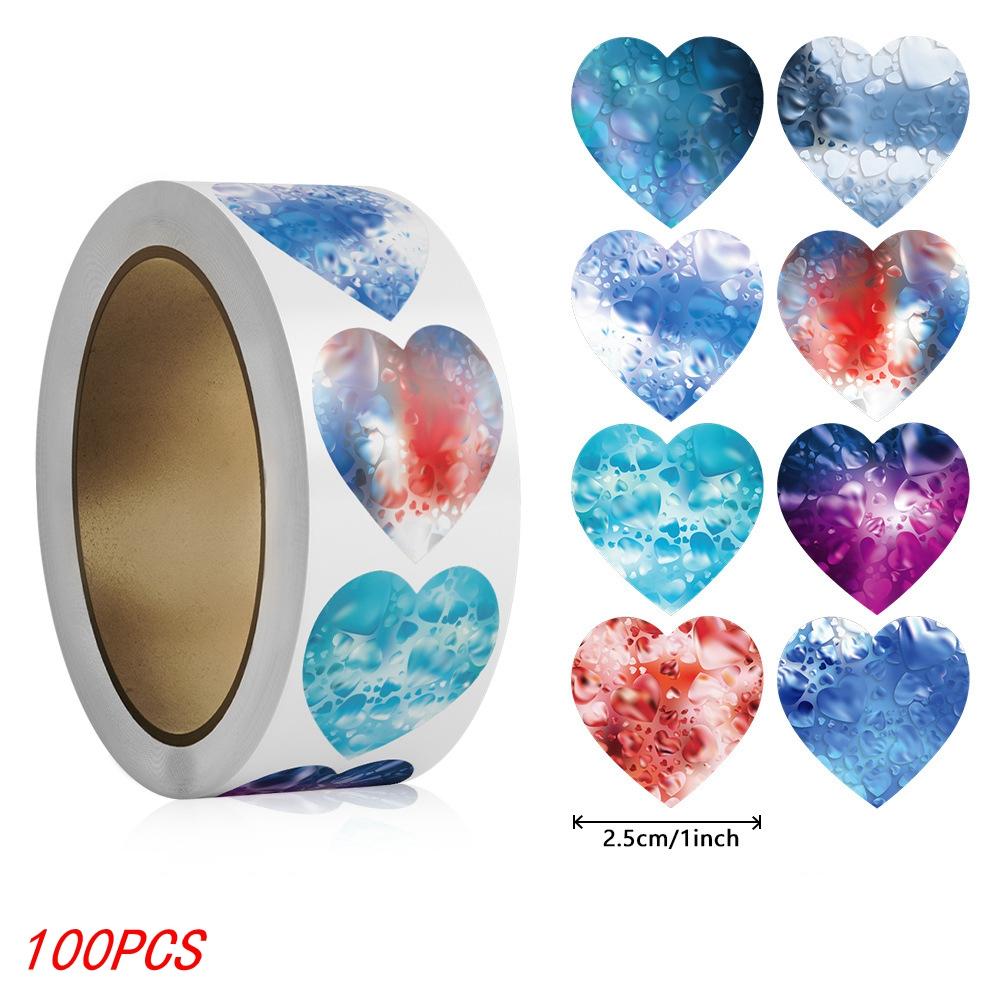 50-500Pcs 1Inch Red Heart Stickers For Valentine'S Day Baking Packaging Sticker Envelope Seals Love Decorative Stickers