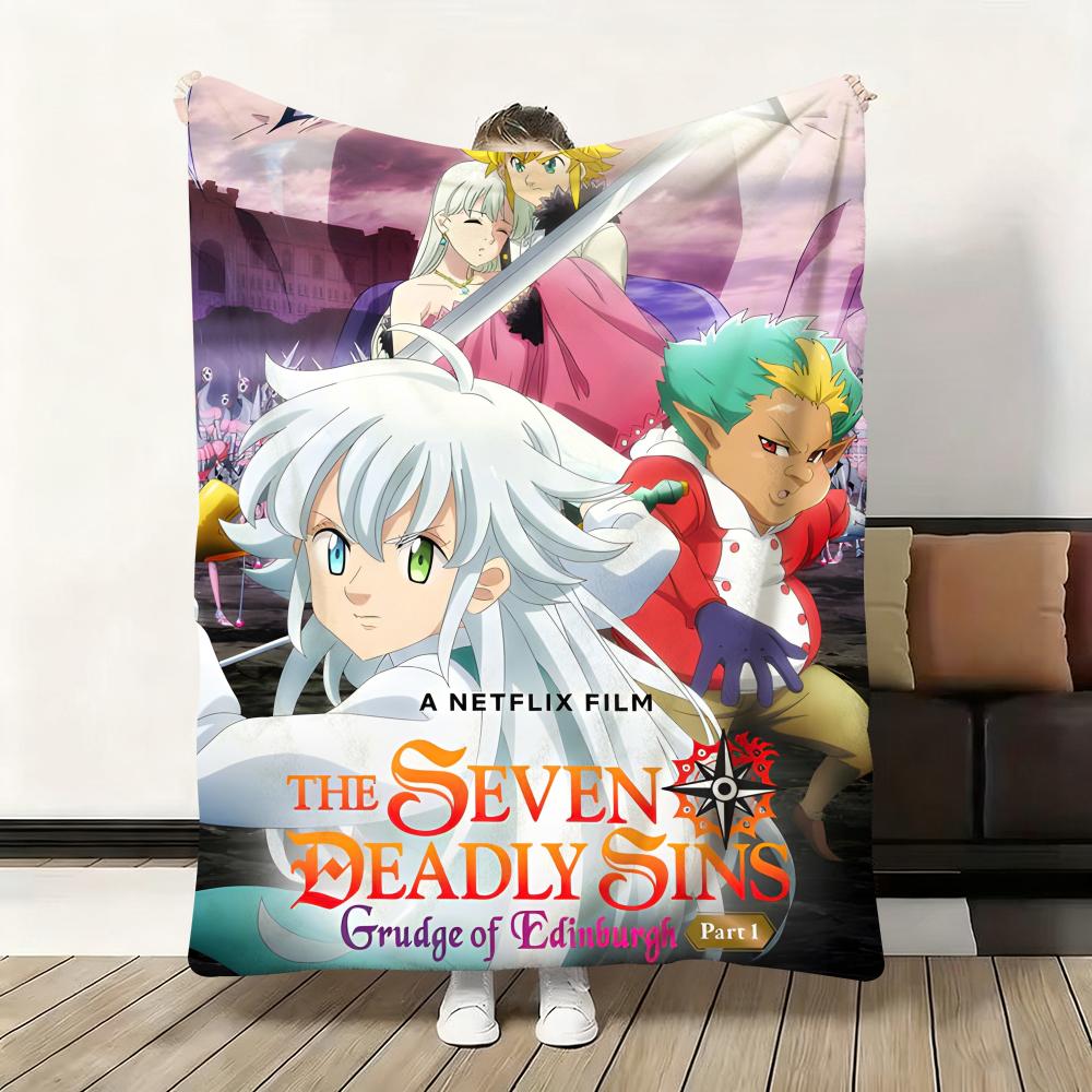 Anime S-Seven Deadly Sins Throw Flannel Fluffy Soft Blanket Warm Skin-Friendly Throw For Sofa Bed Office Nap Winter